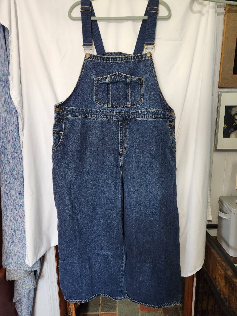Cider 3XL Denim Wide Leg Overalls Jumpsuit Blue Pocket Overall Pants